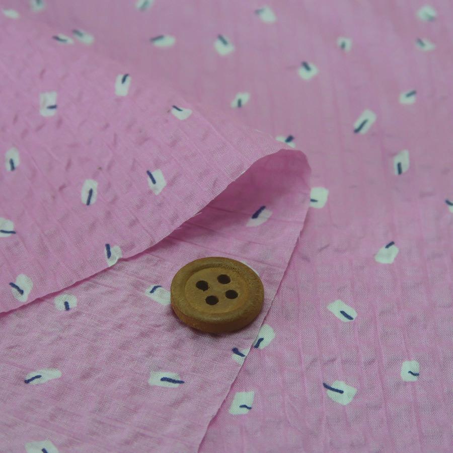 コットン生地 ふんわりウェーブ おしゃれなあられ模様(ピンク) 10cm単位 切り売り |  | 01