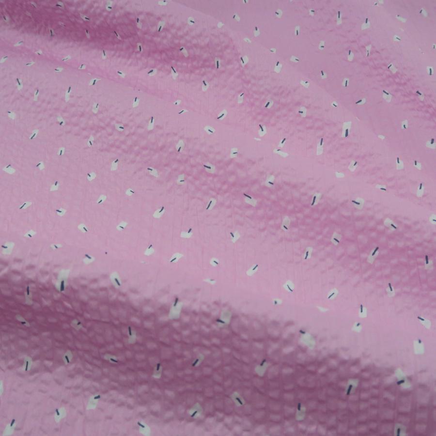 コットン生地 ふんわりウェーブ おしゃれなあられ模様(ピンク) 10cm単位 切り売り |  | 03