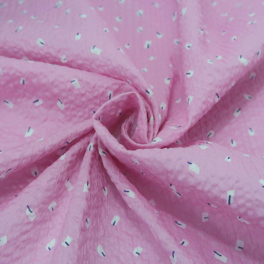 コットン生地 ふんわりウェーブ おしゃれなあられ模様(ピンク) 10cm単位 切り売り |  | 04