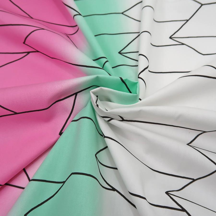 コットン生地 ぼかし地に変わり矢羽根柄(白/緑/ピンク) 10cm単位 切り売り |  | 04