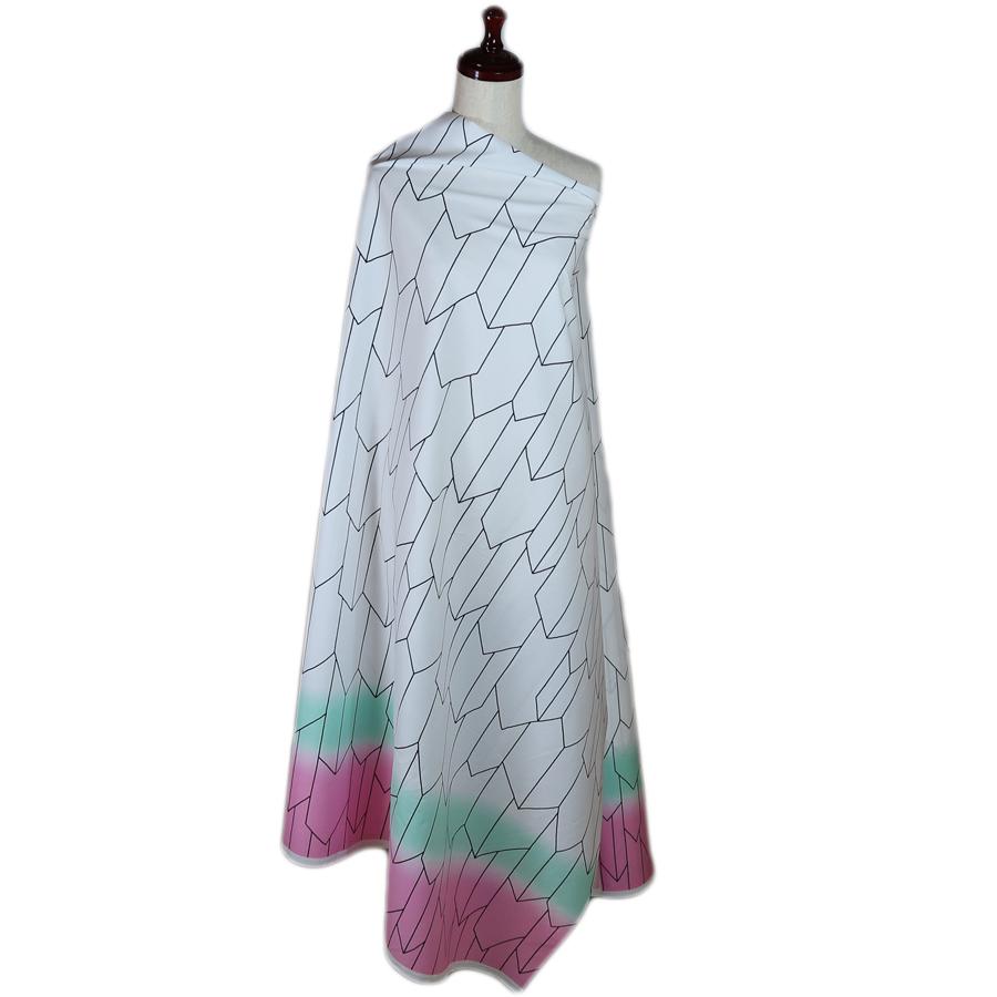 コットン生地 ぼかし地に変わり矢羽根柄(白/緑/ピンク) 10cm単位 切り売り |  | 06