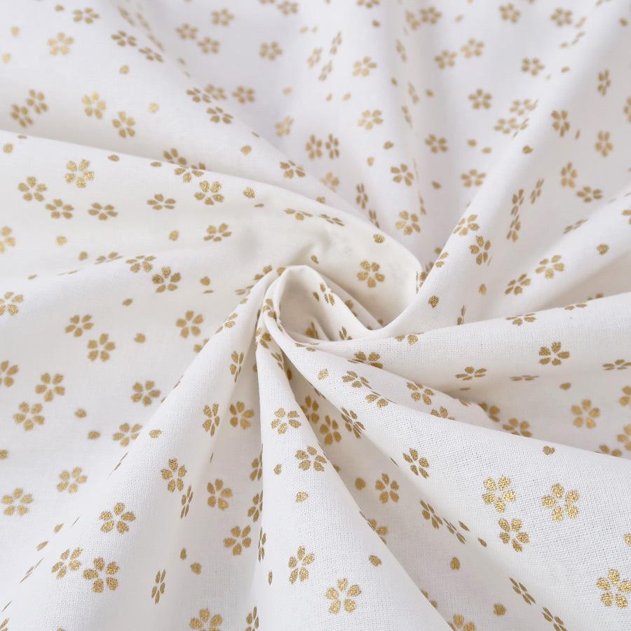 和柄コットン生地 金の小桜(白) 10cm単位 切り売り |  | 04