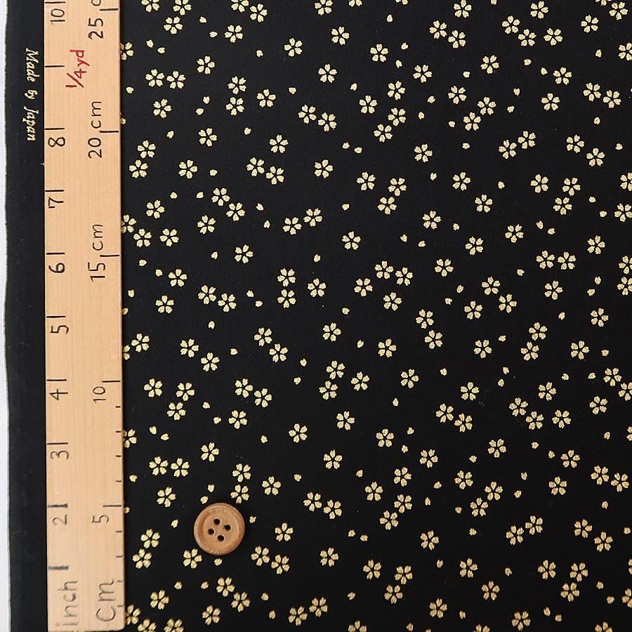 和柄コットン生地 金の小桜(黒) 10cm単位 切り売り |  | 02