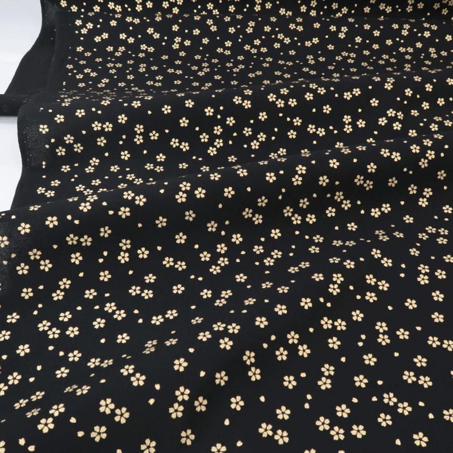 和柄コットン生地 金の小桜(黒) 10cm単位 切り売り |  | 03