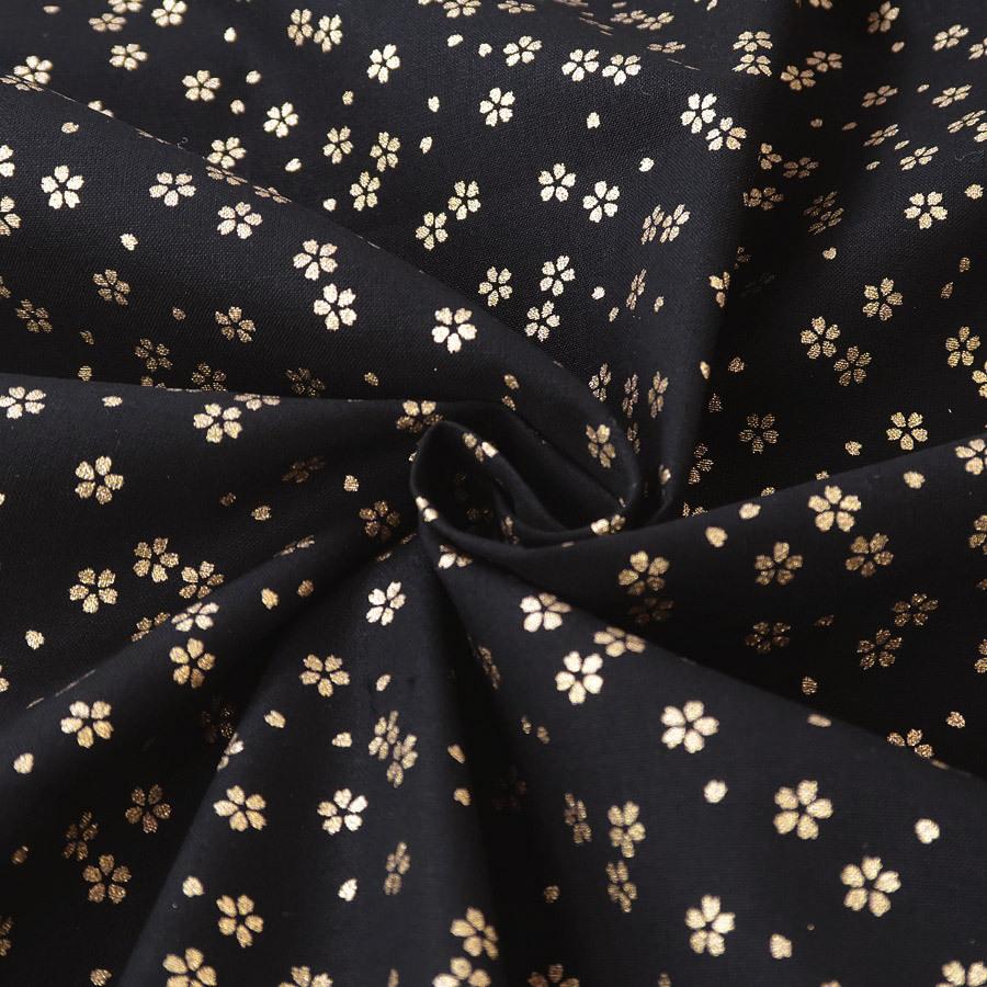 和柄コットン生地 金の小桜(黒) 10cm単位 切り売り |  | 04