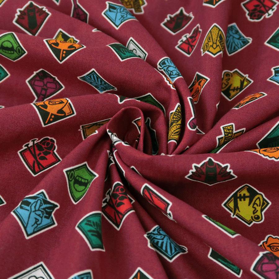 呪術廻戦 コットン生地 アイコン柄(えんじ) 10cm単位 切り売り |  | 04