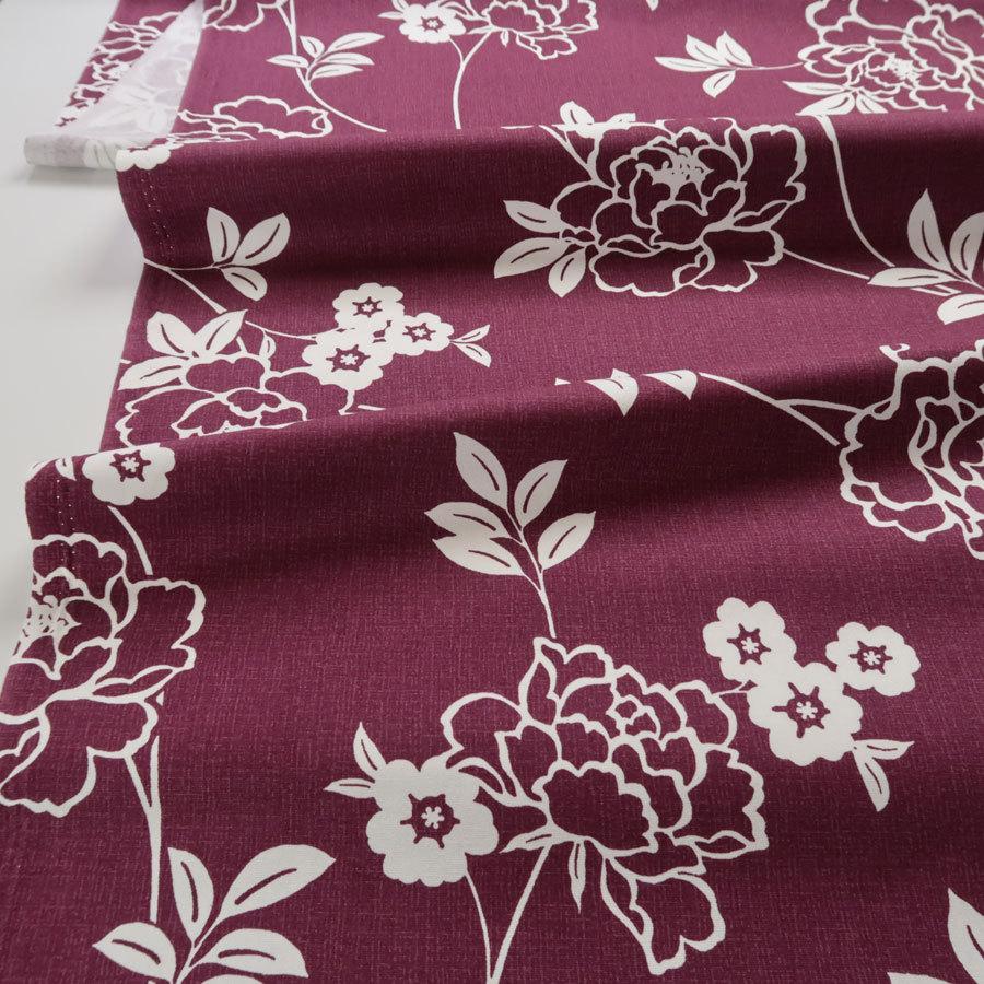 和柄コットン生地 モダン牡丹 150cm幅(赤紫) 10cm単位 切り売り |  | 02