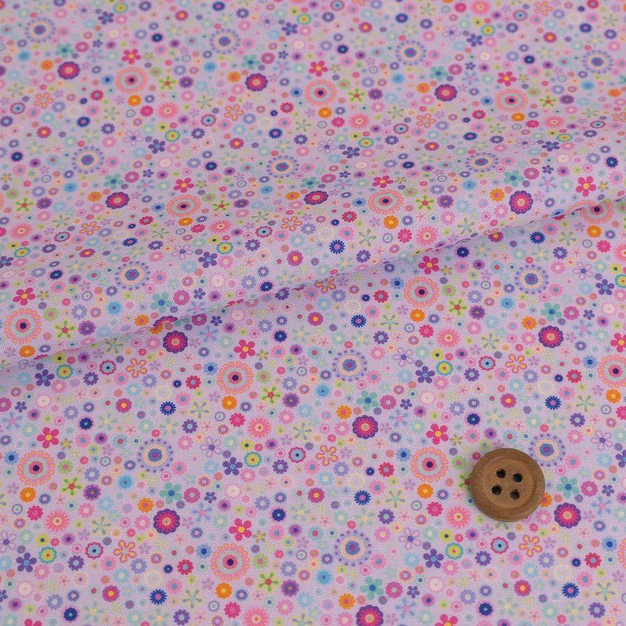 コットン生地 彩り華ビーズ(薄紫) 10cm単位 切り売り | 