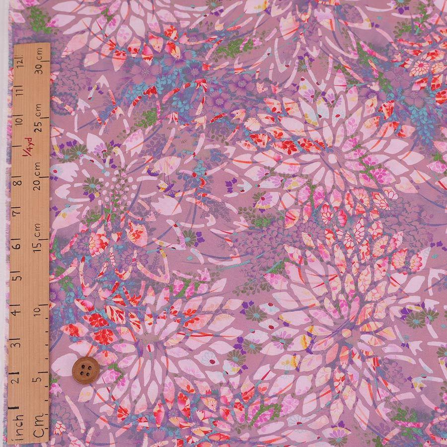 コットン生地 大輪のファンタジー(ローズグレージュ) 10cm単位 切り売り |  | 02