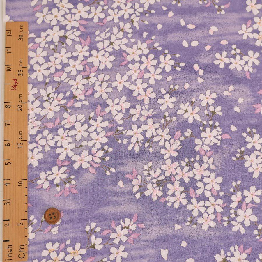 和柄コットン生地 桜空(ラベンダー)  10cm単位 切り売り |  | 02