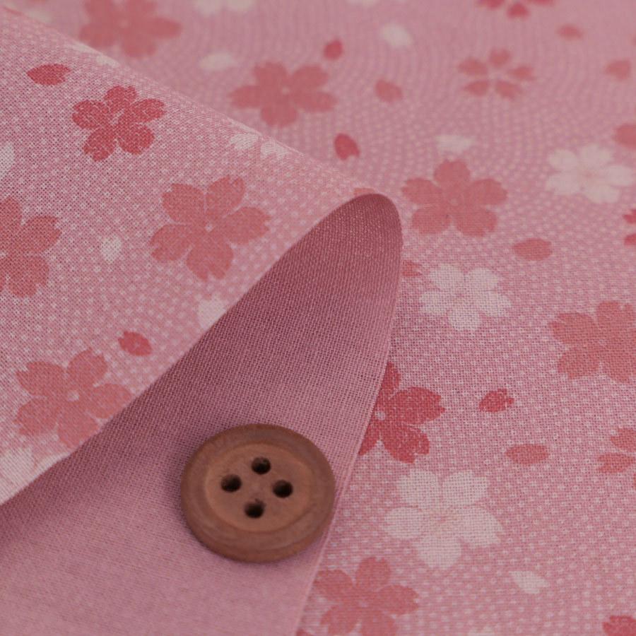 和柄コットン生地 鮫小紋のさくら柄(ピンク) 10cm単位 切り売り |  | 01