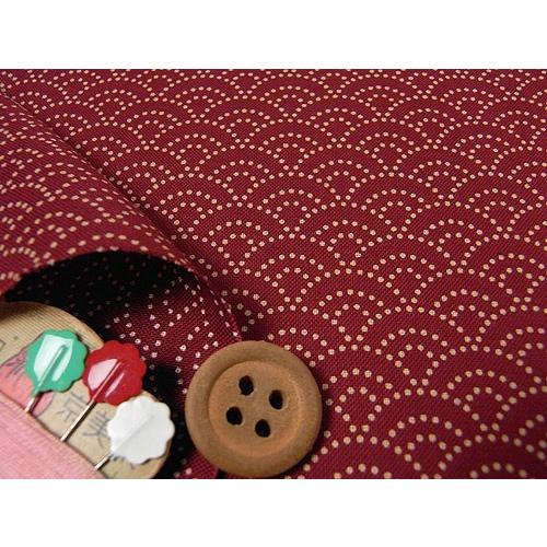 和柄コットン生地・青海波(えんじ) 10cm単位 切り売り |  | 01