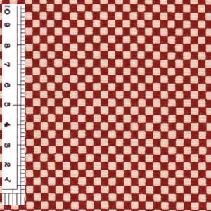 和柄コットン生地・市松(えんじ) 10cm単位 切り売り | 