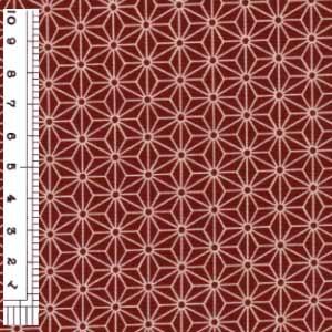 和柄コットン生地・麻の葉(えんじ) 10cm単位 切り売り |  | 02