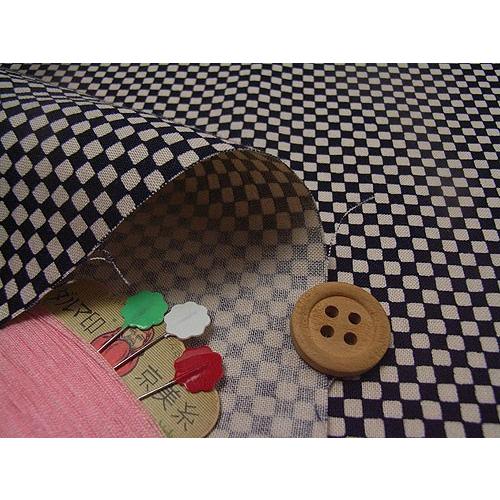 和柄コットン生地・市松(濃紺) 10cm単位 切り売り |  | 01