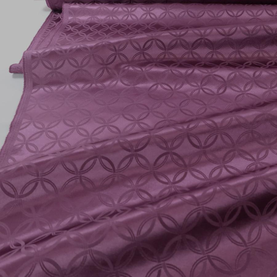 ポリエステル生地 W巾 サテンジャカード 七宝文様(赤紫) 10cm単位 切り売り |  | 03