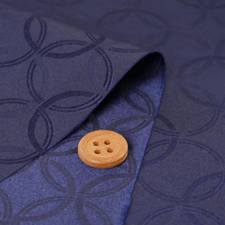 ポリエステル生地 W巾 サテンジャカード 七宝文様(紺) 10cm単位 切り売り |  | 01