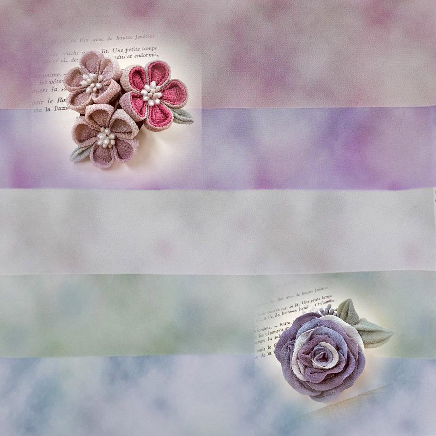 一越ちりめん生地 つゆつき・ぼかし柄5色セット 約32×25cm |  | 02