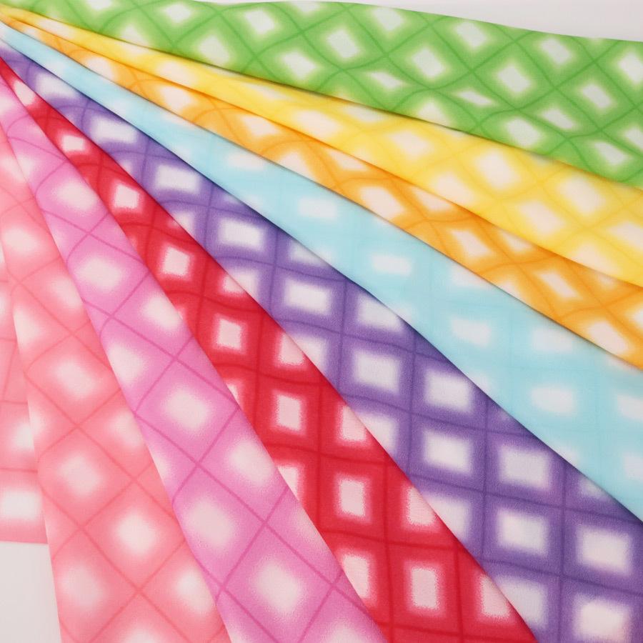 一越ちりめん生地 格子ぼかし8色セット 約35×25cm |  | 02