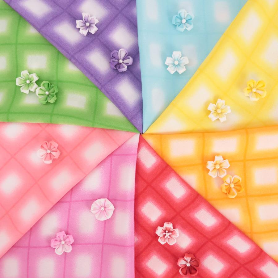 一越ちりめん生地 格子ぼかし8色セット 約35×25cm |  | 03