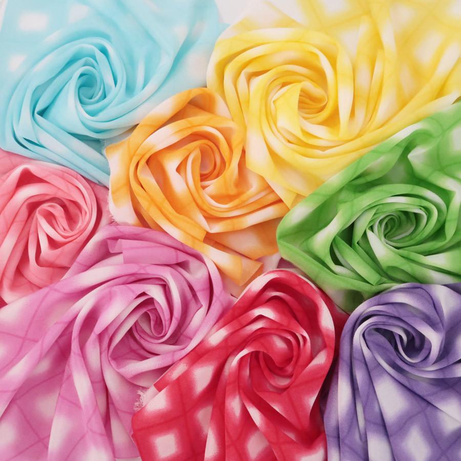 一越ちりめん生地 格子ぼかし8色セット 約35×25cm |  | 05