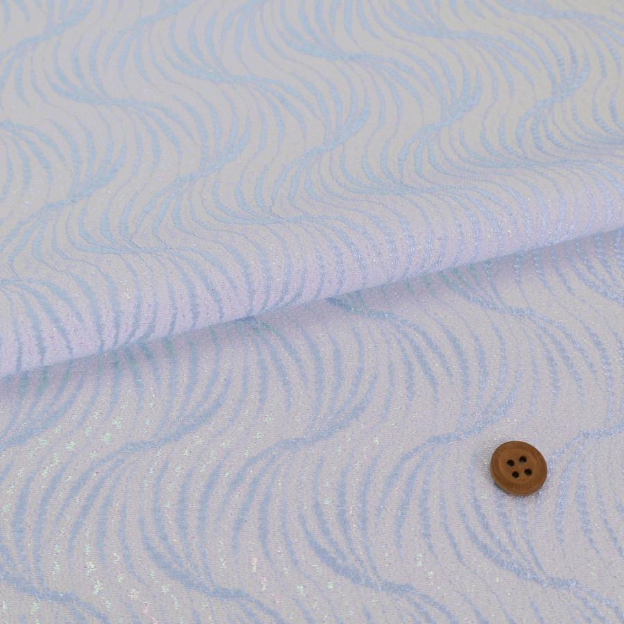 ちりめん生地 レース重ねのさざ波(ブルー) 10cm単位 切り売り |  | 03