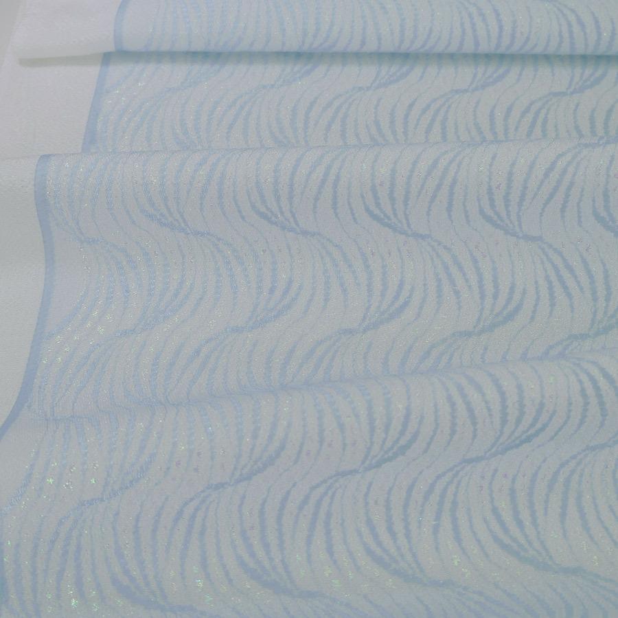 ちりめん生地 レース重ねのさざ波(ブルー) 10cm単位 切り売り |  | 05