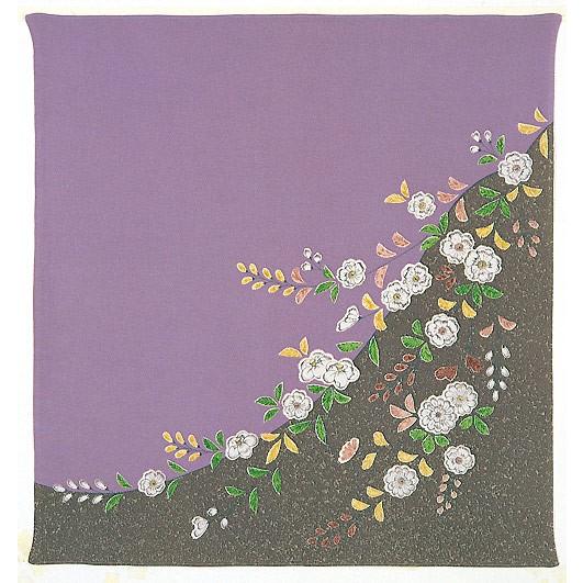 風呂敷68cm角　正絹ちりめん友禅・辻ヶ花　ハトバ