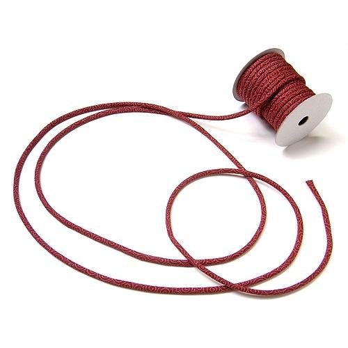 木綿の丸ひも 小紋柄 ４ミリ 実寸約4 5ミリ 渦巻き えんじ 10cm単位 切り売り Hi4m4 布がたり ヤフー店 通販 Yahoo ショッピング