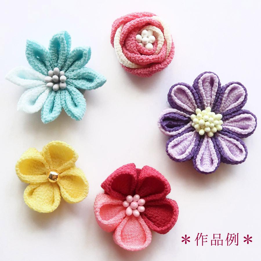 一越ちりめん生地 無地20色セット/約22×20cm（つまみ細工簡単レシピ&プチおまけ付） |  | 06