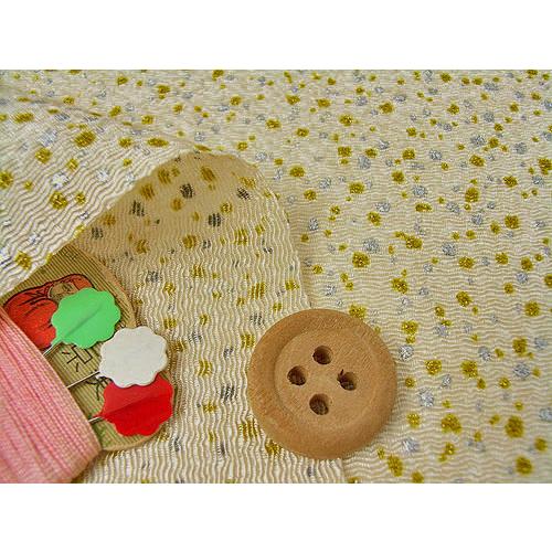 ちりめん生地・金銀あられ(きなり) 10cm単位 切り売り |  | 01