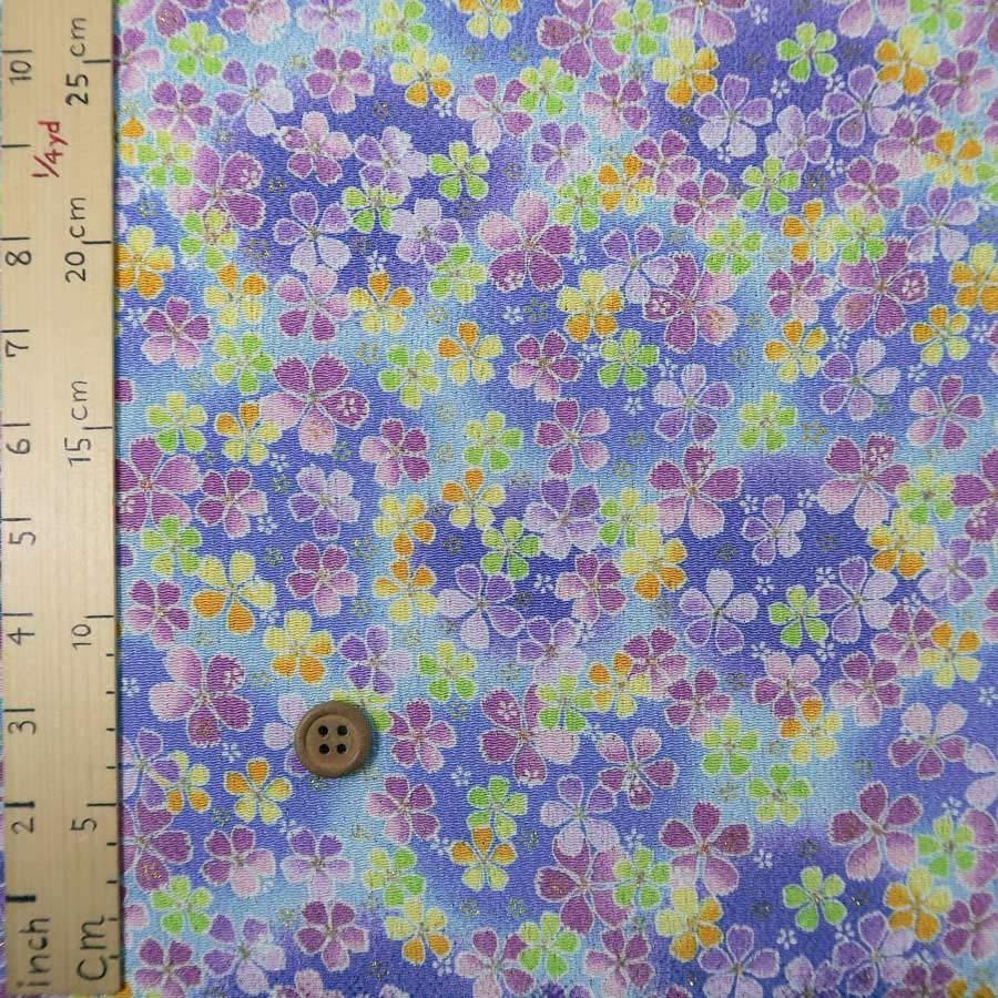 ちりめん生地・桜の宴(水色) 10cm単位 切り売り |  | 02