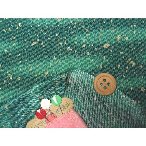 ちりめん生地・かすみに金あられ(緑) 10cm単位 切り売り |  | 01