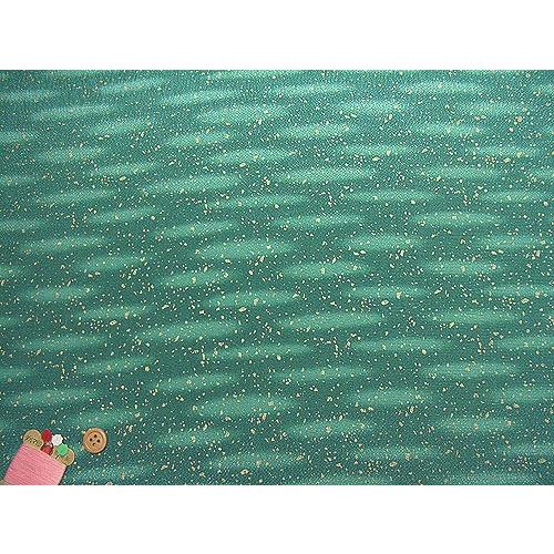 ちりめん生地・かすみに金あられ(緑) 10cm単位 切り売り |  | 02