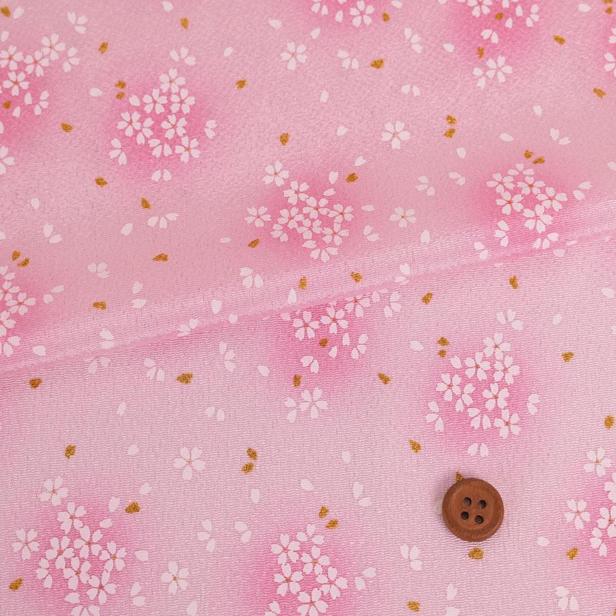 ちりめん生地・桜灯り(ピンク) 10cm単位 切り売り | 