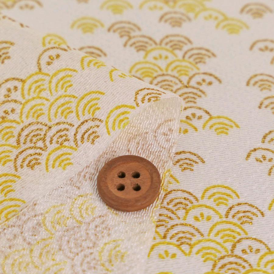 ちりめん生地・かすみ青海波(きなり) 10cm単位 切り売り |  | 01