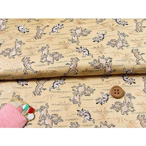 金襴生地(金らん)鳥獣戯画 10cm単位 切り売り | 