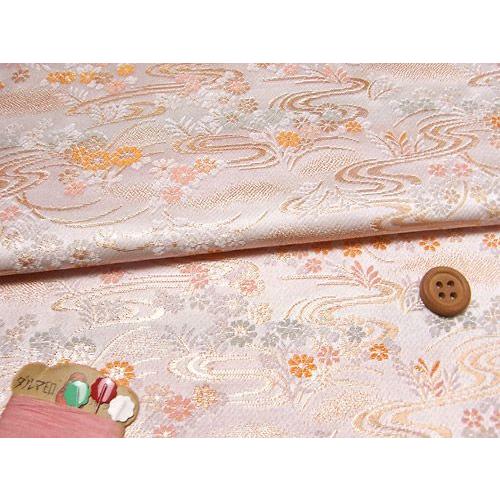 金襴生地(金らん)流水小花(白) 10cm単位 切り売り |  | 01