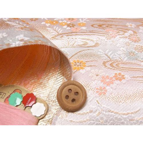 金襴生地(金らん)流水小花(白) 10cm単位 切り売り |  | 02