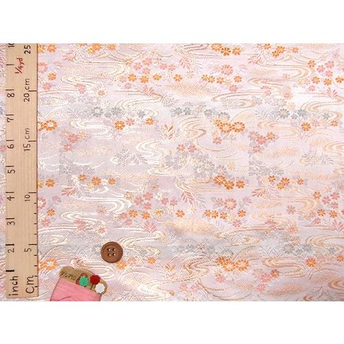 金襴生地(金らん)流水小花(白) 10cm単位 切り売り |  | 03