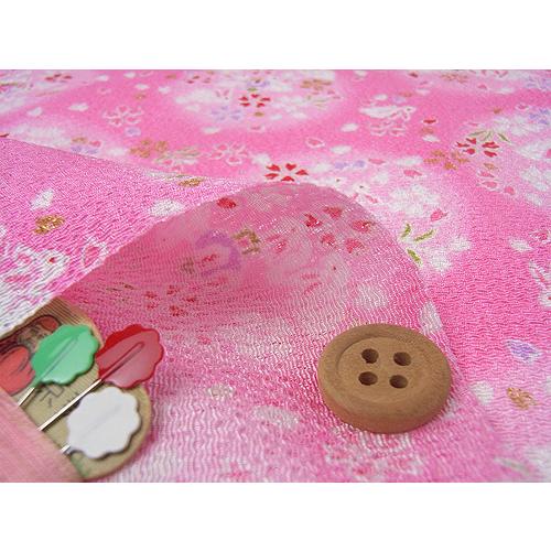 ちりめん生地・宝うさぎ(ピンク) 10cm単位 切り売り |  | 01
