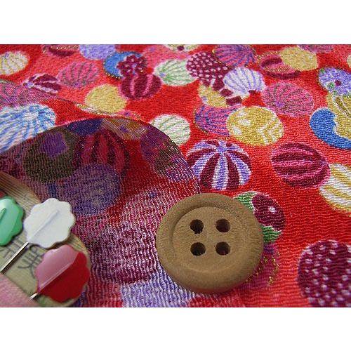 ちりめん生地・小まり(赤) 10cm単位 切り売り |  | 01