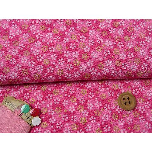 ちりめん生地・市松小桜(ピンク) 10cm単位 切り売り |  | 01
