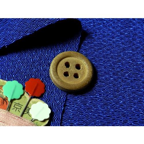 無地ちりめん生地(群青色) 10cm単位 切り売り |  | 01