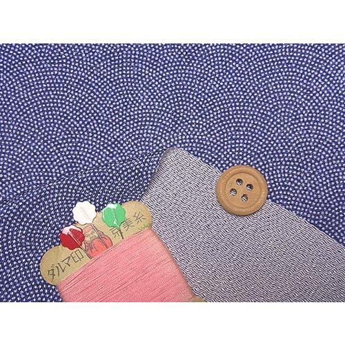 ちりめん生地・鮫小紋(紺) 10cm単位 切り売り |  | 01