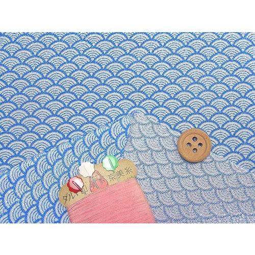 ちりめん生地・青海波(青) 10cm単位 切り売り |  | 01