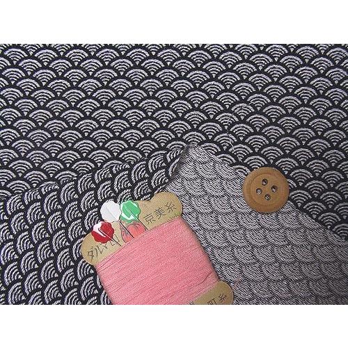 ちりめん生地・青海波(黒) 10cm単位 切り売り |  | 01