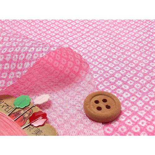 ちりめん生地・疋田しぼり(ピンク) 10cm単位 切り売り |  | 01