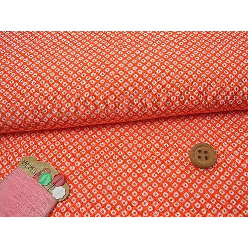 ちりめん生地・疋田しぼり(オレンジ) 10cm単位 切り売り | 