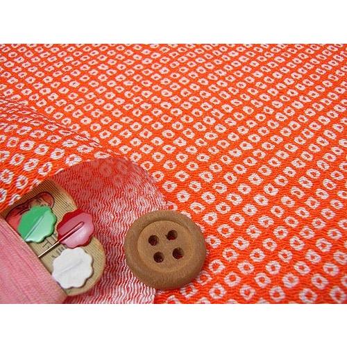 ちりめん生地・疋田しぼり(オレンジ) 10cm単位 切り売り |  | 01